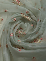 All over Embroidered Organza Unstitched Suit With Dupatta