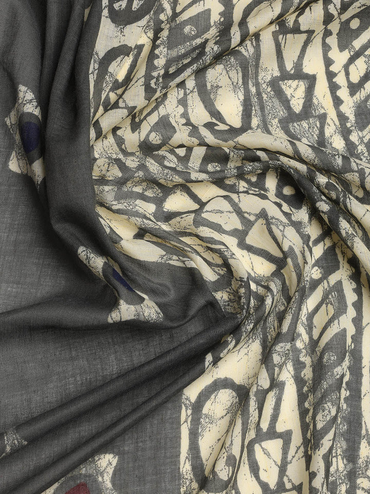 Printed Cotton Blend Unstitched Suit With Dupatta