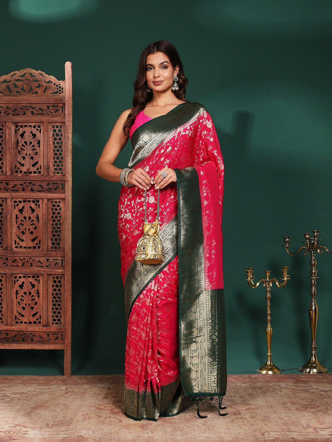Plain Crepe Saree