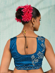 Embroidered Satin Saree