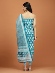 Printed Cotton Unstitched Suit Piece With Dupatta