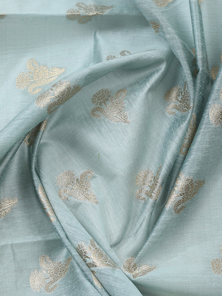 Woven Design Chanderi Unstitched Suit With Pant &amp; Dupatta