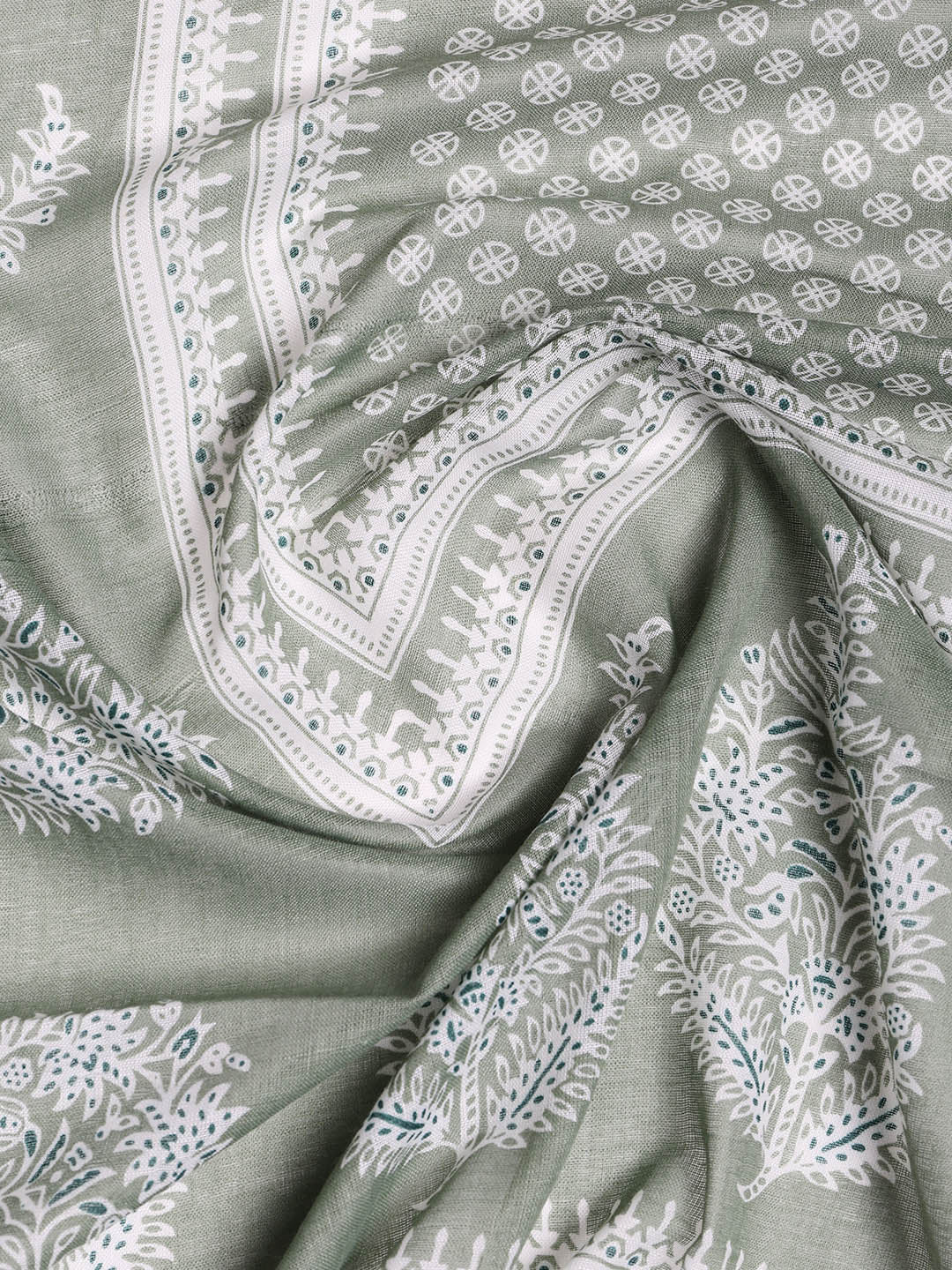 Printed Cotton Blend Unstitched Suit With Dupatta