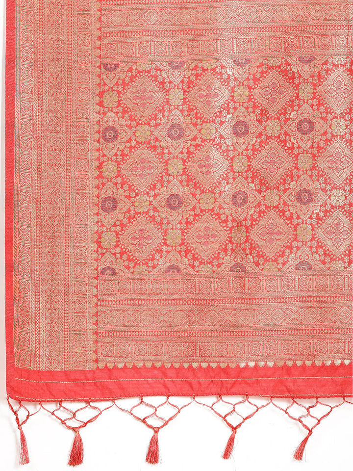 Zari Jaal Woven Art Silk Saree