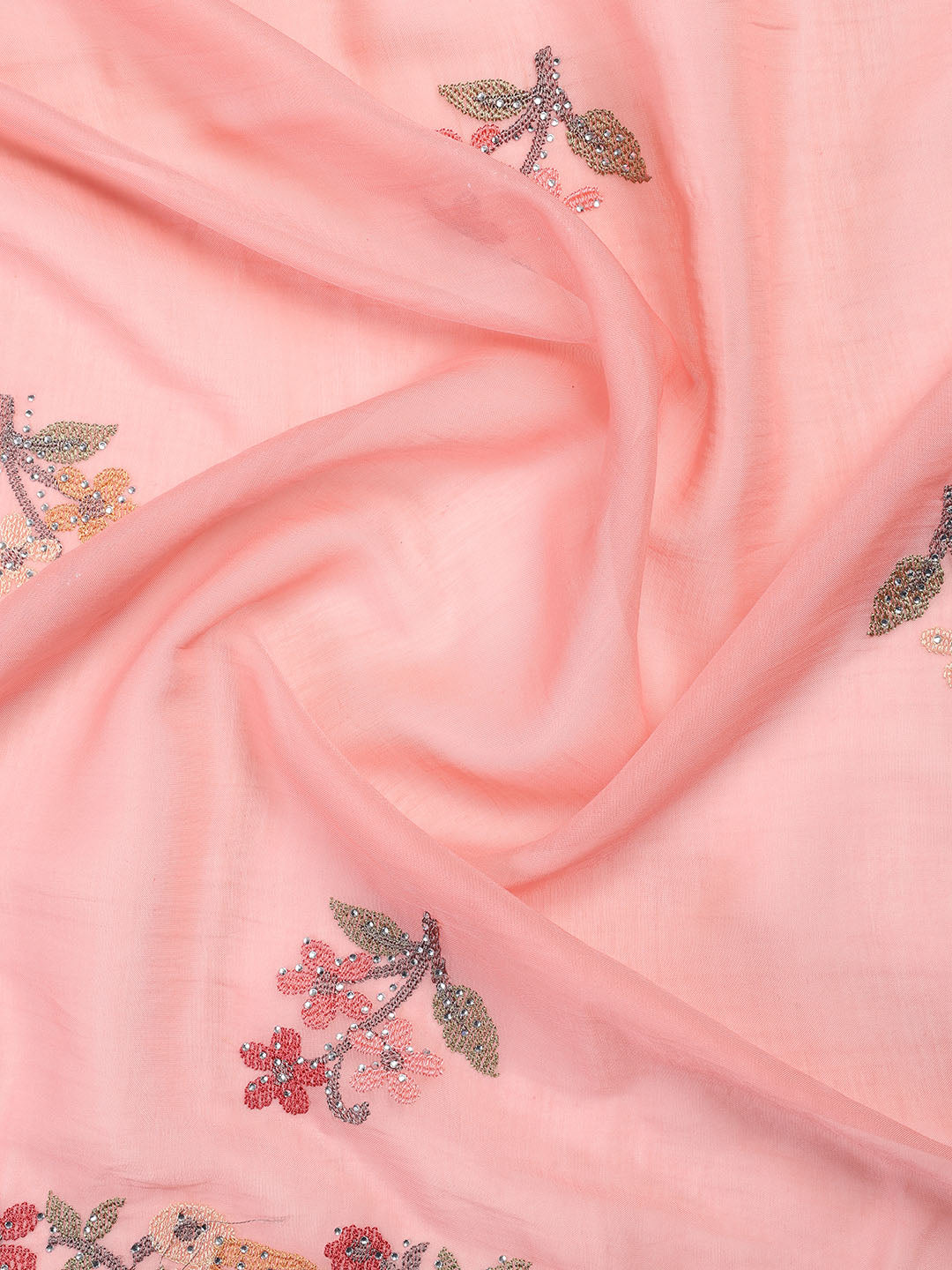 Embroidered Cotton Blend Unstitched Suit With Dupatta