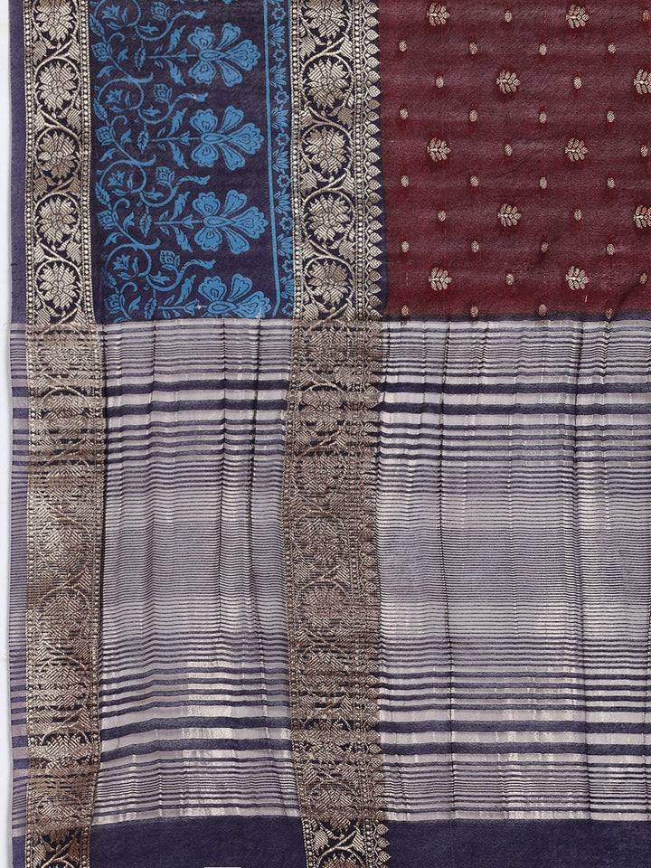 Digital Printed Cotton Blend Woven Saree