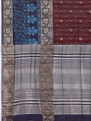 Digital Printed Cotton Blend Woven Saree