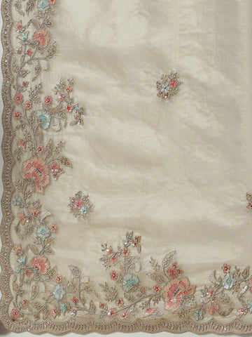 Stone Embroidered Tissue Saree
