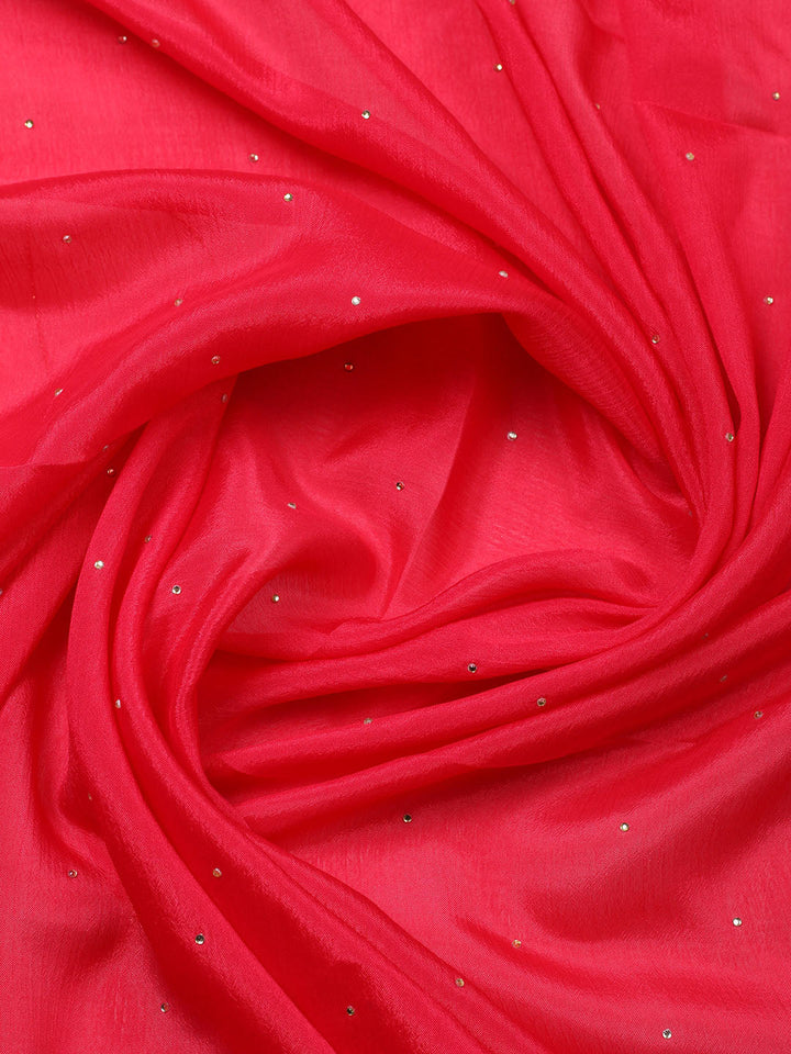 Embroidered Chinon Unstitched Suit With Pant &amp; Dupatta