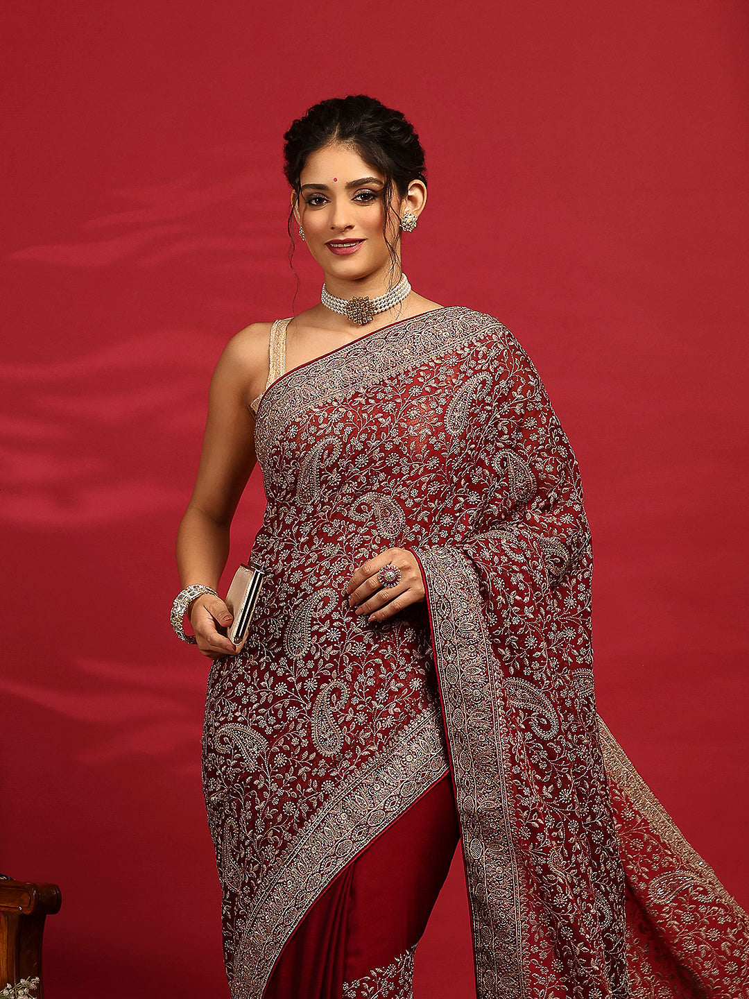 Embroidered Georgette Saree