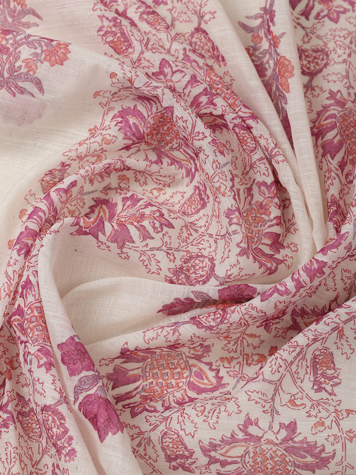 Embroidered Cotton Blend Unstitched Suit With Pant &amp; Dupatta