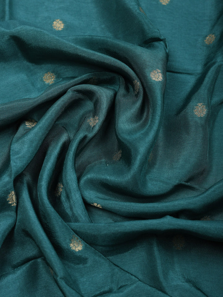 Woven Design Chanderi Unstitched Suit With Pant &amp; Dupatta