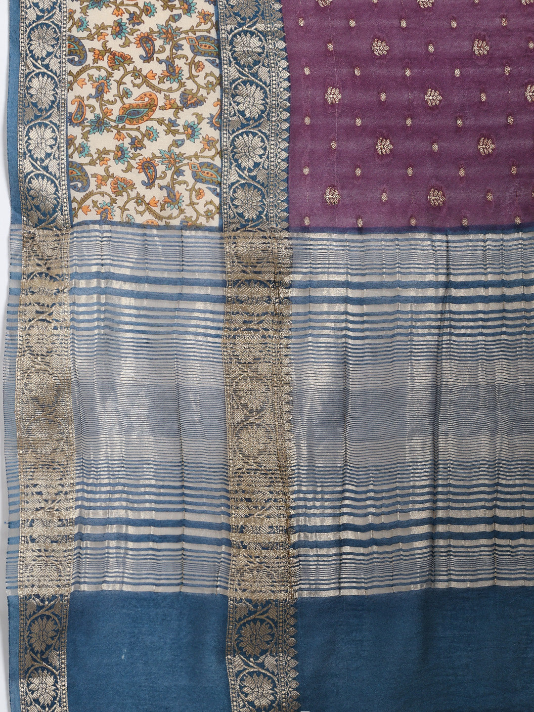 Digital Printed Cotton Blend Woven Saree