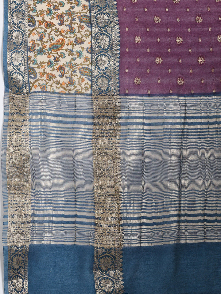 Digital Printed Cotton Blend Woven Saree