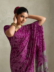 Printed Satin Saree