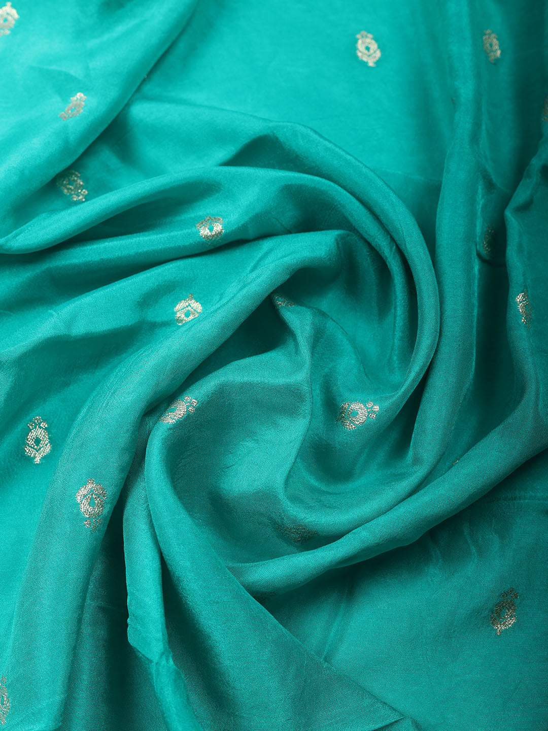 Embroidered Chanderi Unstitched Suit With Pant &amp; Dupatta