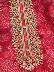 Embroidered Cotton Blend Unstitched Suit With Pant & Dupatta