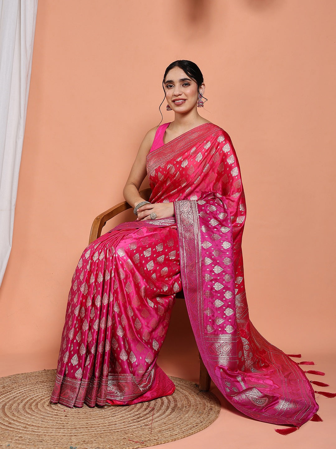 Woven Design Satin Saree