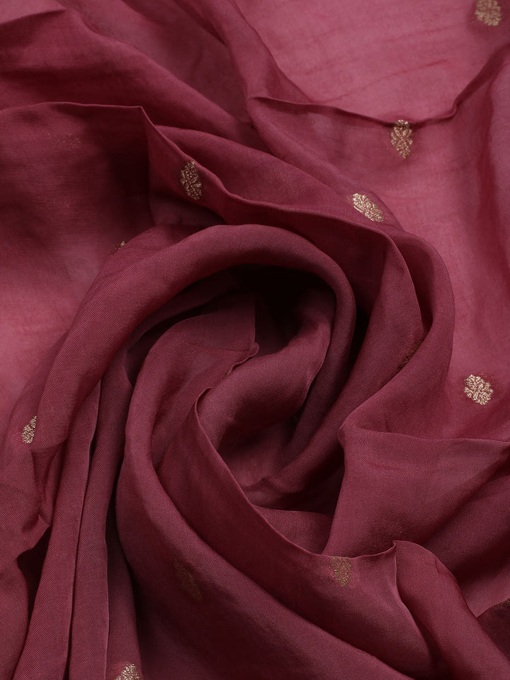 Woven Design Chanderi Unstitched Suit With Dupatta