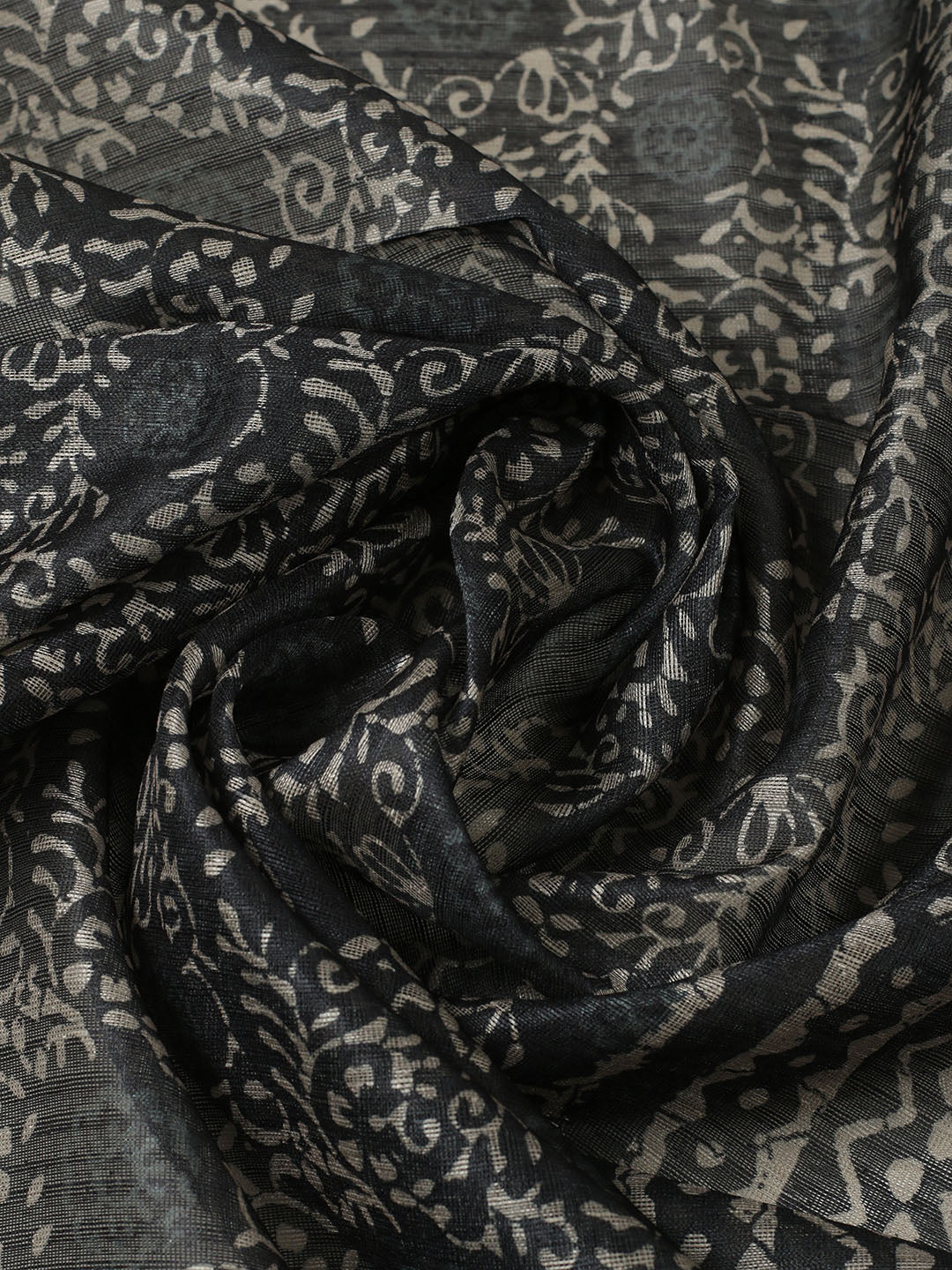 Printed Chanderi Unstitched Suit With Pant &amp; Dupatta