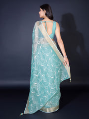 Sequence Embroidery Tissue Saree