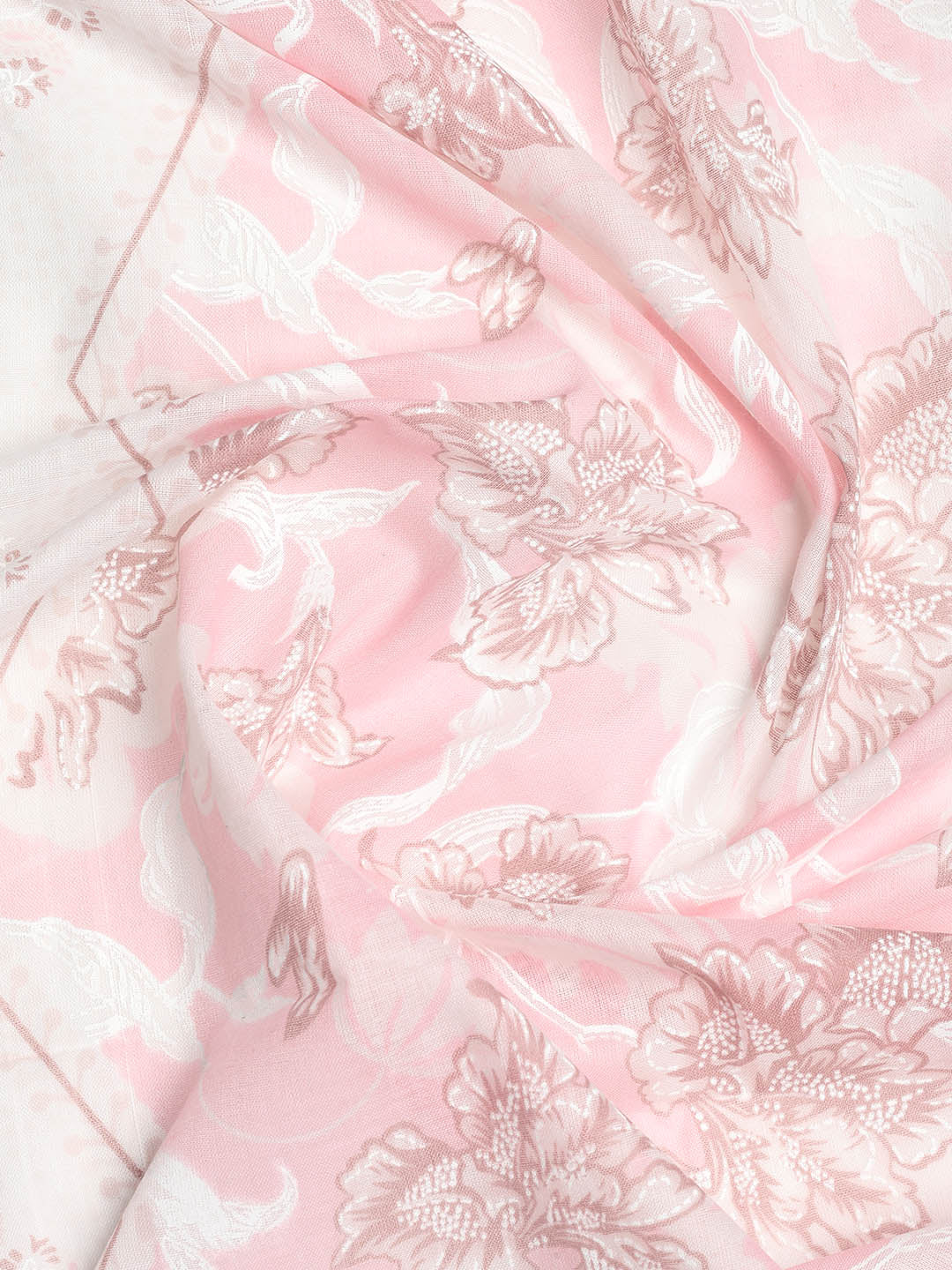 Printed Cotton Blend Unstitched Suit With Dupatta