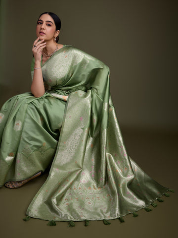 Zari Jaal Woven Art Silk Saree