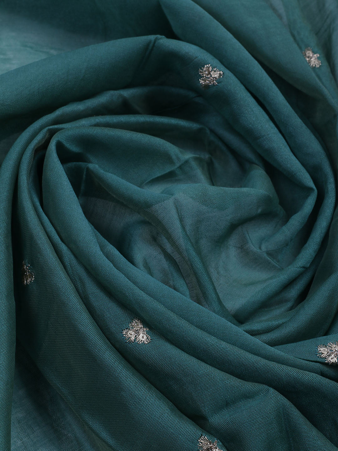 Neck Embroidered Chanderi Unstitched Suit With Dupatta
