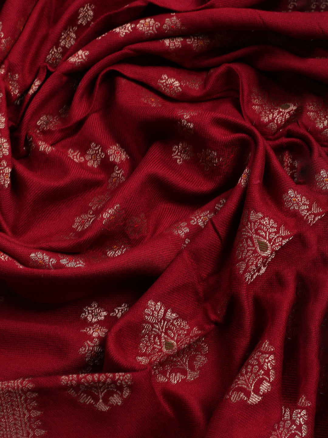 Pashmina Woven Design Unstitched Kurta With Pant &amp; Dupatta