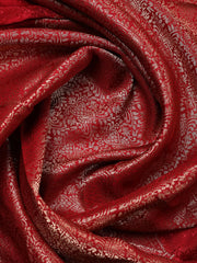 Embroidered Chanderi Unstitched Suit With Pant & Dupatta