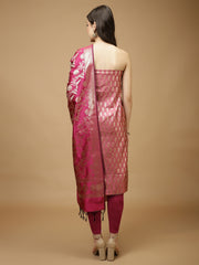 Woven Chanderi Unstitched Suit Piece With Dupatta