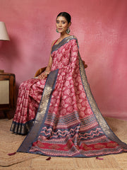 Printed Art-Tusser Saree