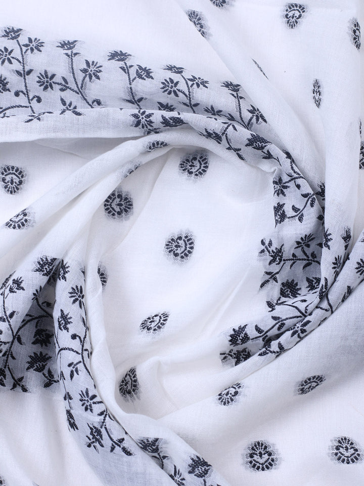 Woven Design Cotton Blend Unstitched Suit With Pant &amp; Dupatta