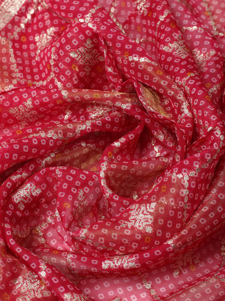 Embroidered Chanderi Unstitched Suit With Dupatta