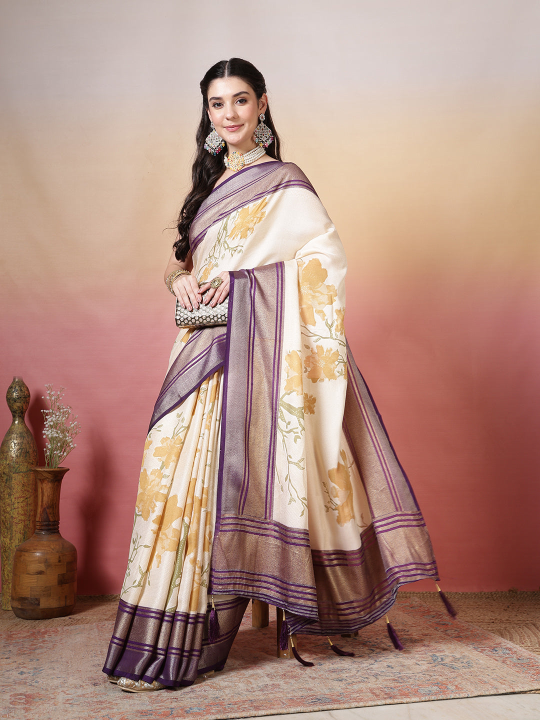 Digital Floral Printed Georgette Saree