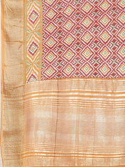 Floral Zari Border Printed Art Silk Woven Saree