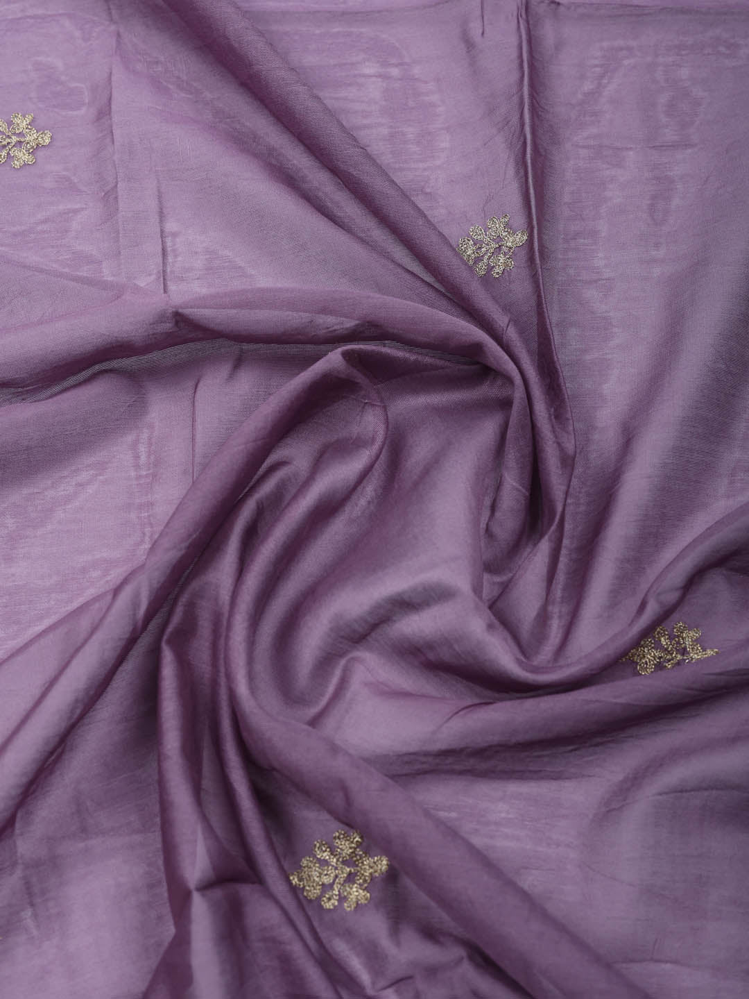 Embroidered Chanderi Unstitched Suit With Pant &amp; Dupatta