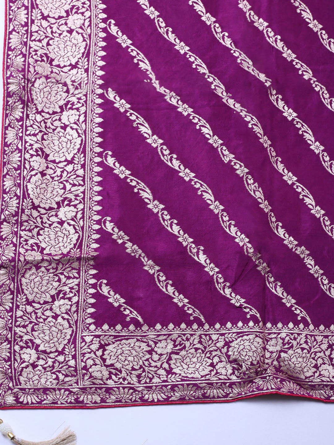 Woven Design Chanderi Unstitched Suit With Pant &amp; Dupatta
