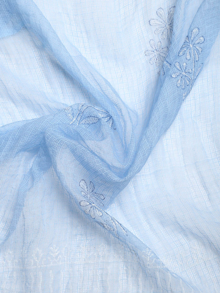 Patch Neck Cotton Blend Unstitched Suit With Dupatta