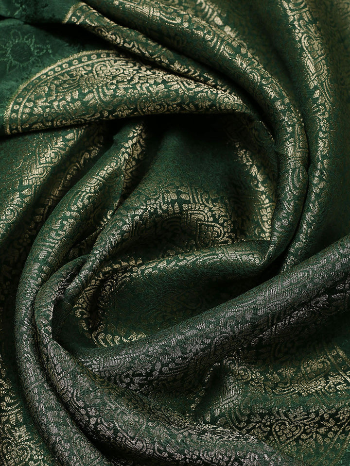 Embroidered Chanderi Unstitched Suit With Pant &amp; Dupatta