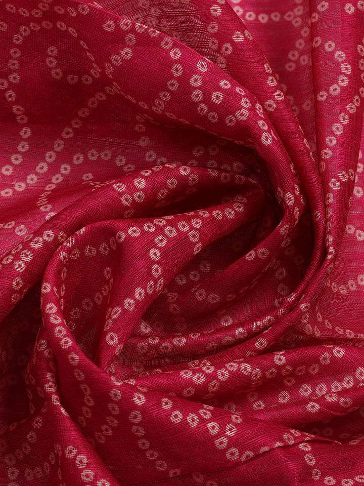Embroidered Chanderi Unstitched Suit With Dupatta