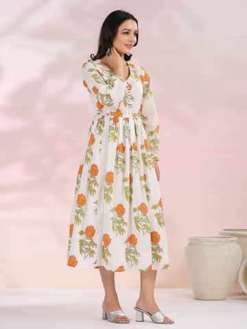 Floral Printed Cotton Dress