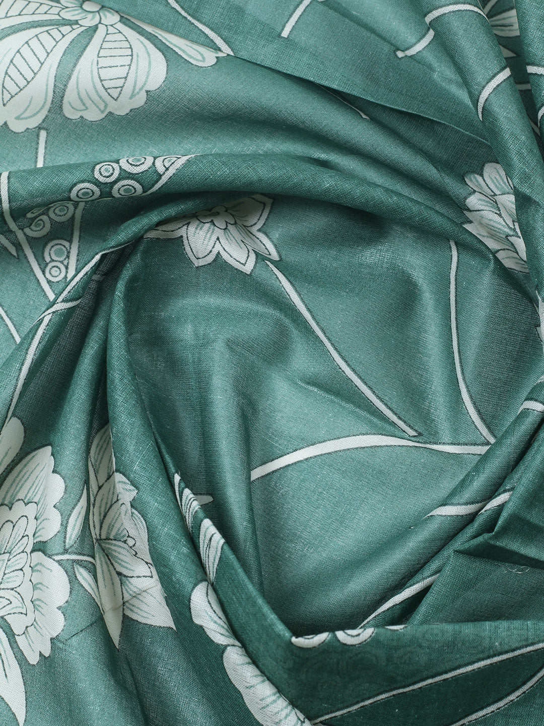 Printed Cotton Blend Unstitched Suit With Pant &amp; Dupatta