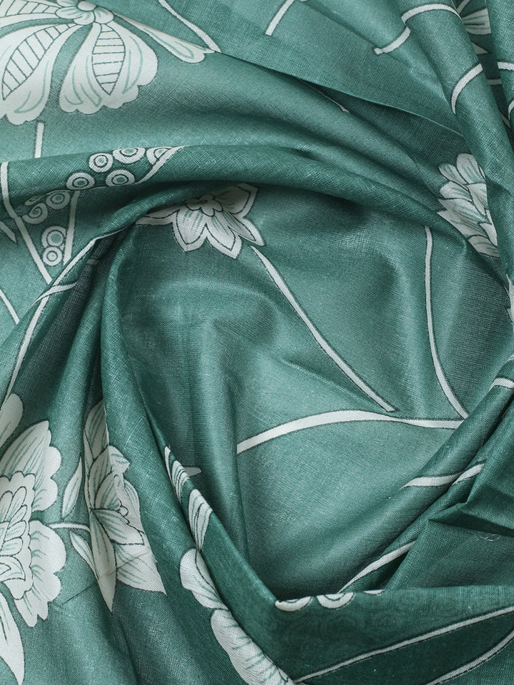 Printed Cotton Blend Unstitched Suit With Pant &amp; Dupatta