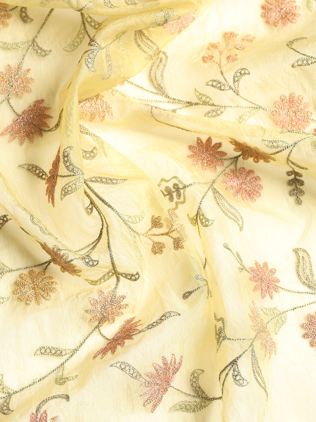 Embroidered Tissue Unstitched Suit With Dupatta