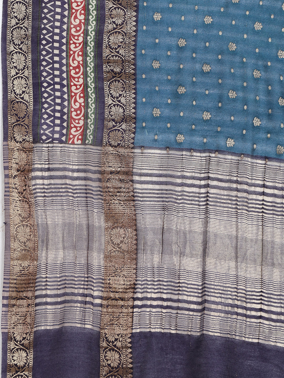 Digital Printed Cotton Blend Woven Saree
