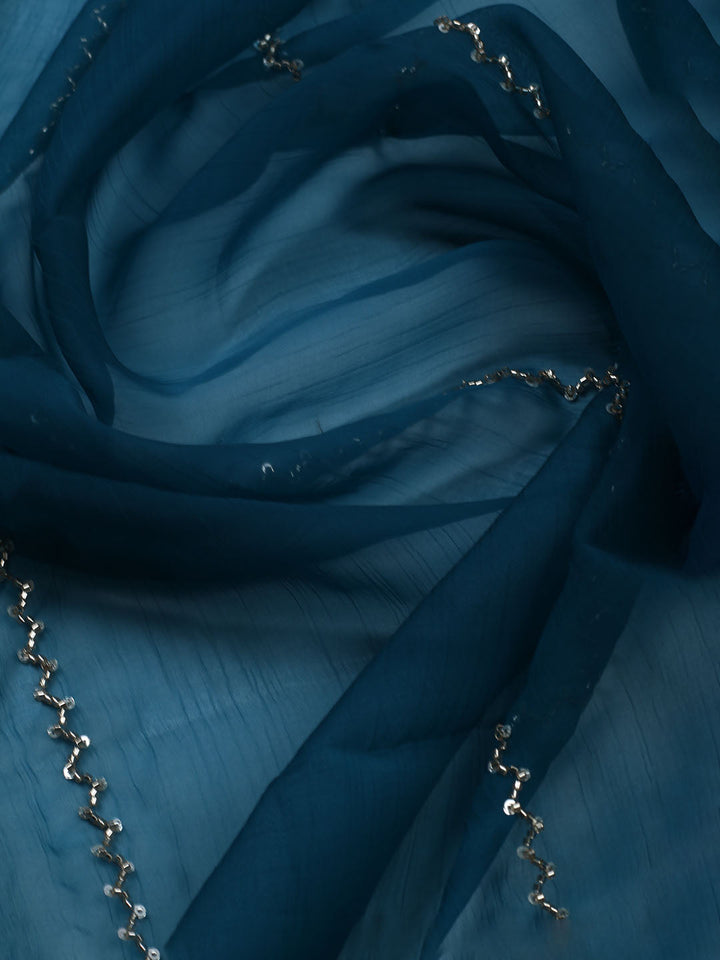 Embroidered Organza Unstitched Suit With Dupatta