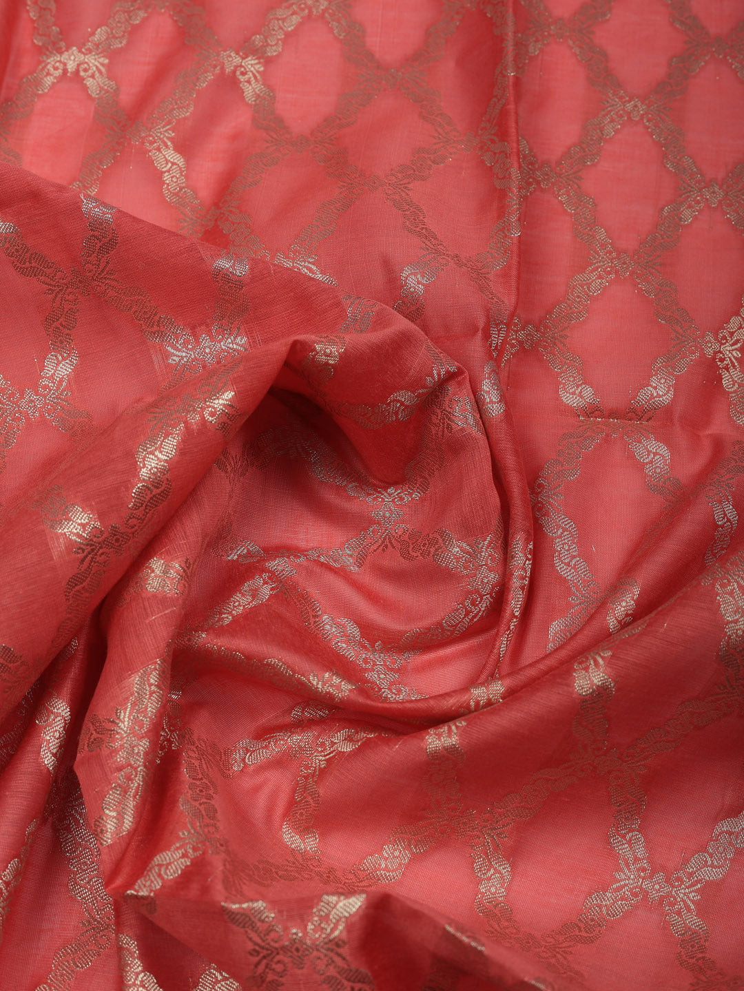 Woven Design Art Silk Unstitched Suit With Pant &amp; Dupatta
