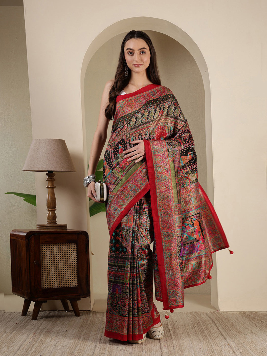 Digital Printed Art Silk Saree