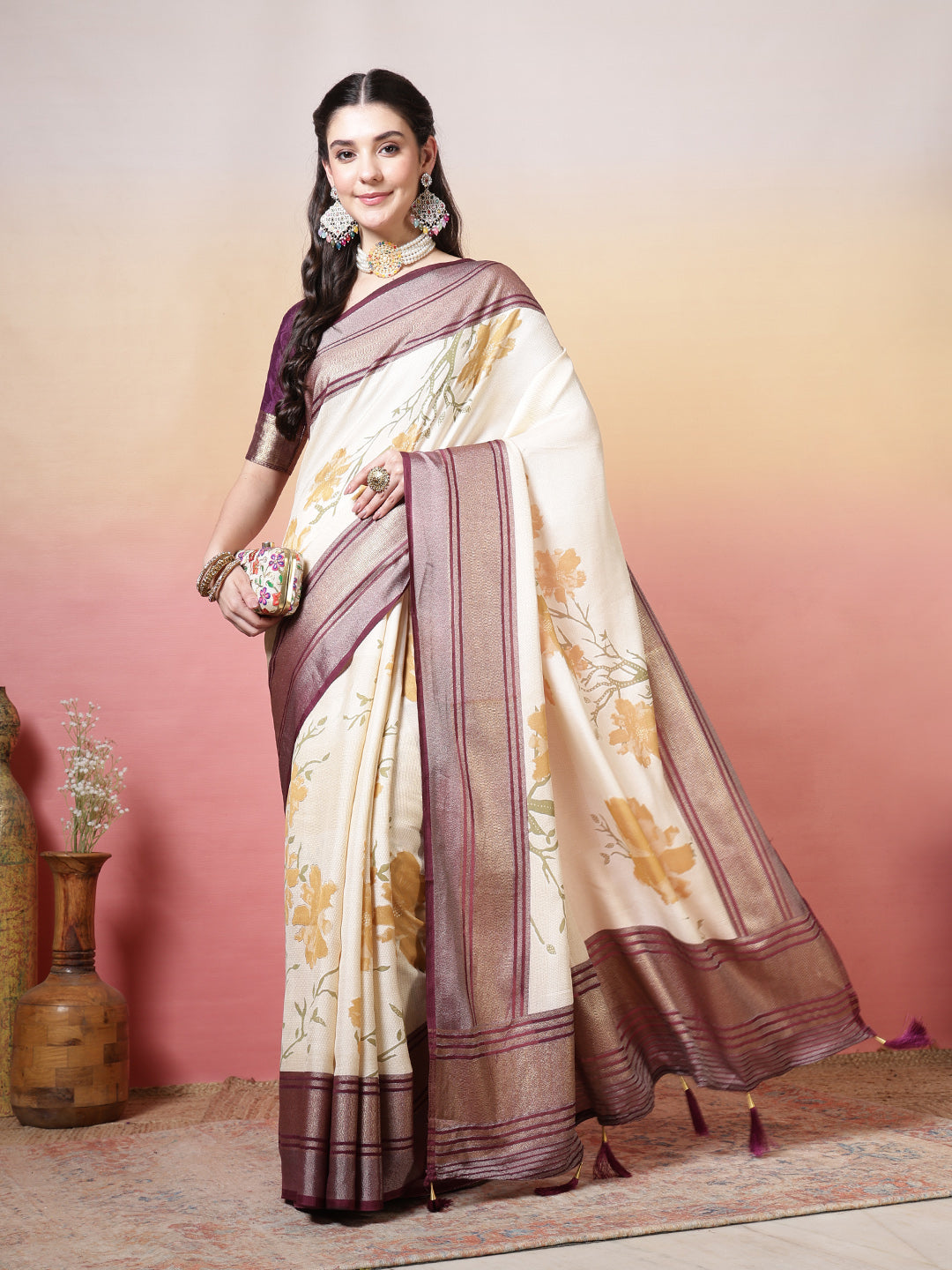 Digital Floral Printed Georgette Saree